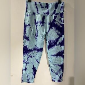 PINK leggings. Blue tie dye. Size XL.